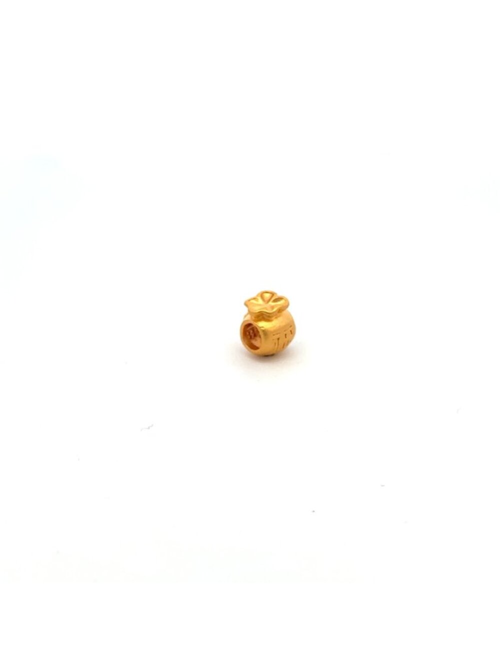 24K 999.9 Pure Gold Charm Money Bag Bead Spacer DIY Small 0.12g - Picture 2 of 3